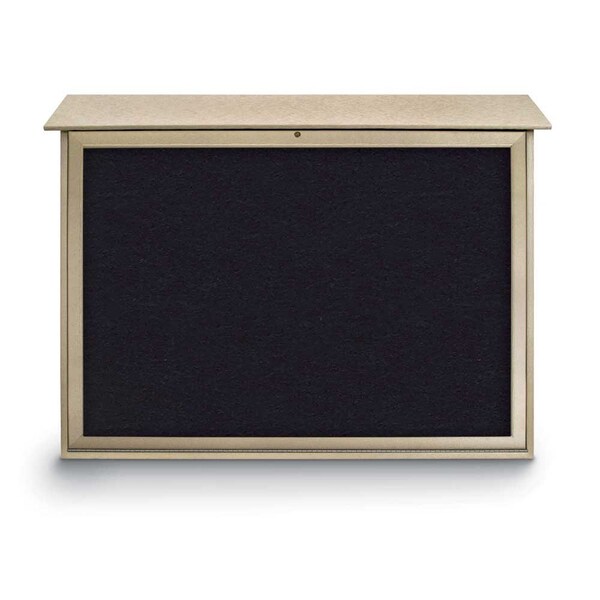 Indoor Enclosed Combo Board, 42"x32", Satin Frame/White Porc & Pearl
